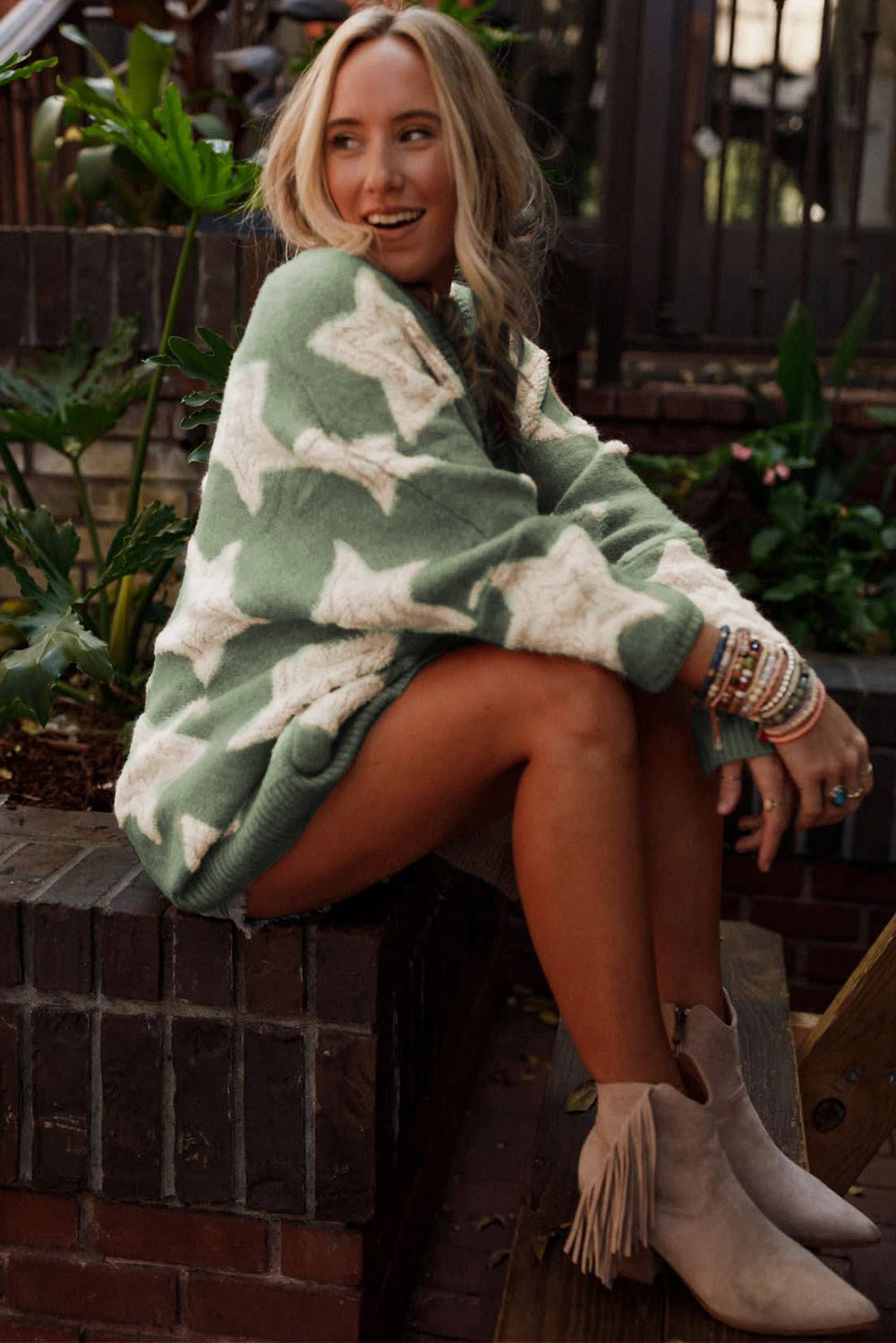 Sherpa Star Cardigan with Pockets