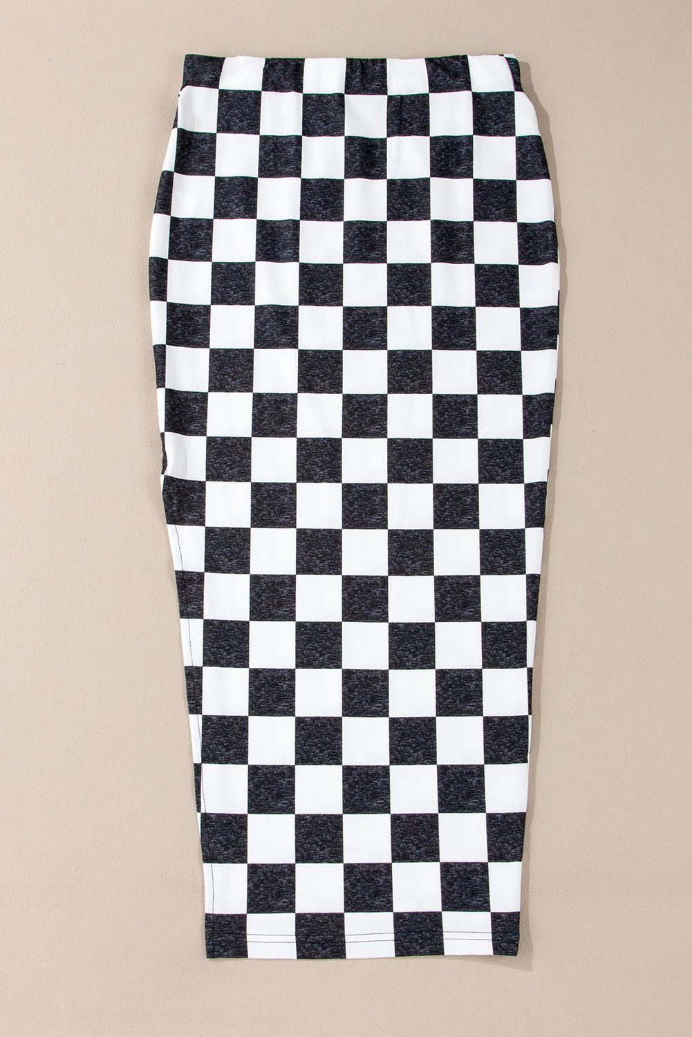 Checkered Side Slit Midi Skirt Chessa