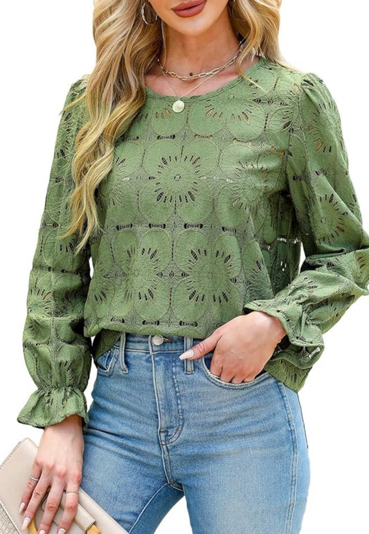 Blooming Blossom Olive Green Summer Top