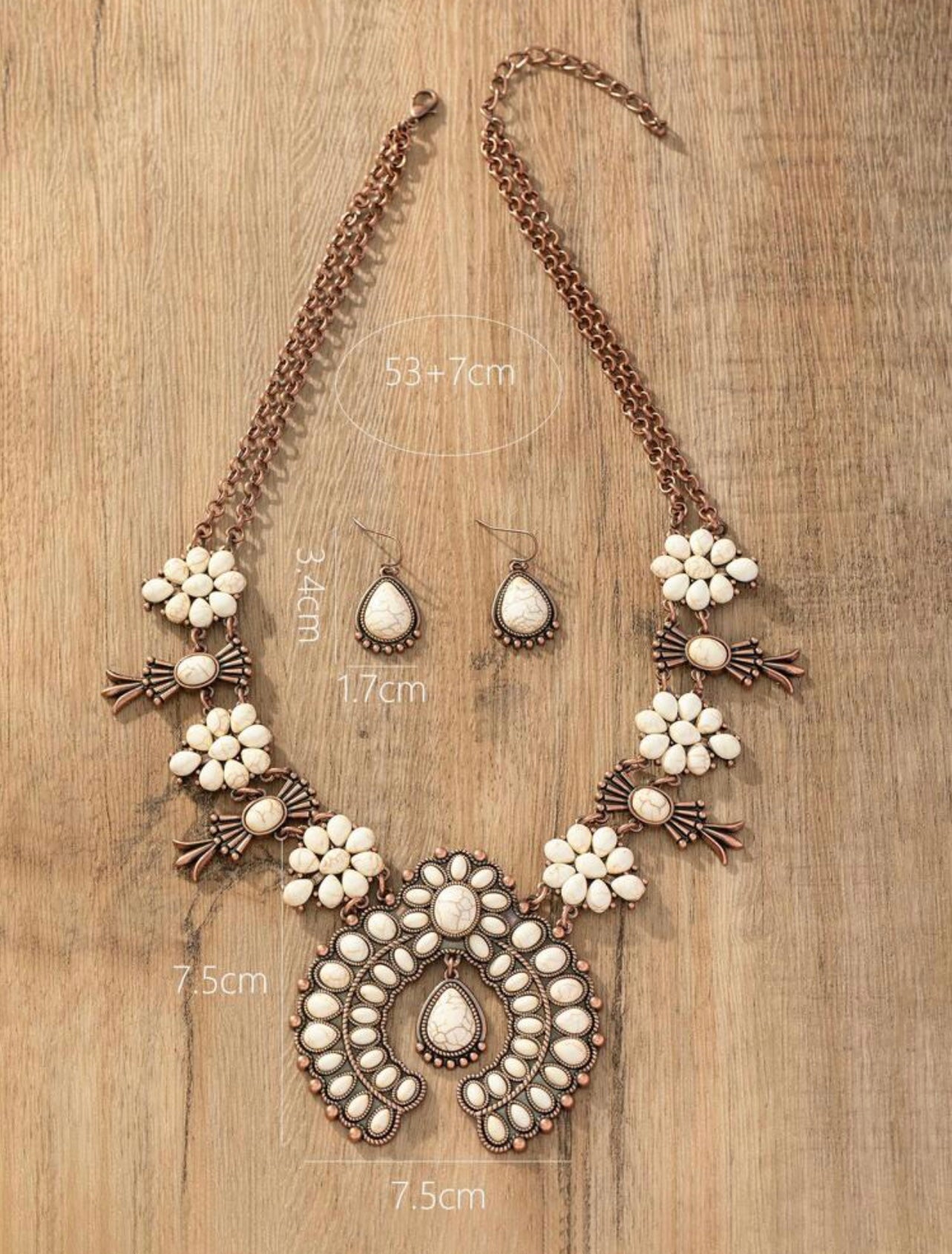 Alabaster Squash Blossom Necklace