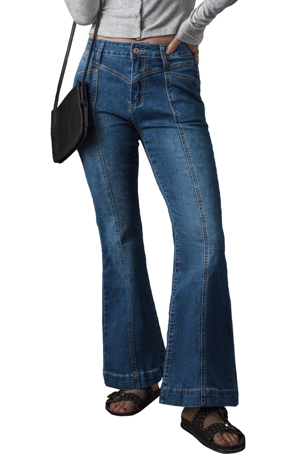 High Waist Flare Seam Jeans Tallie