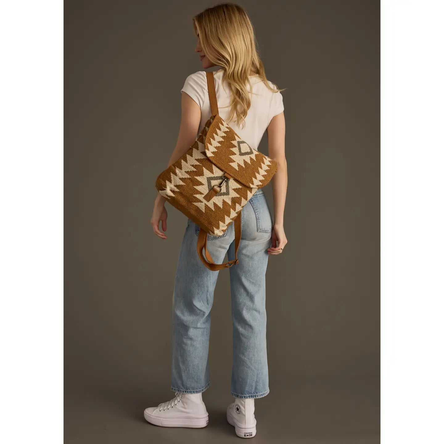 Camel, Cream & Gray Aztec Backpack