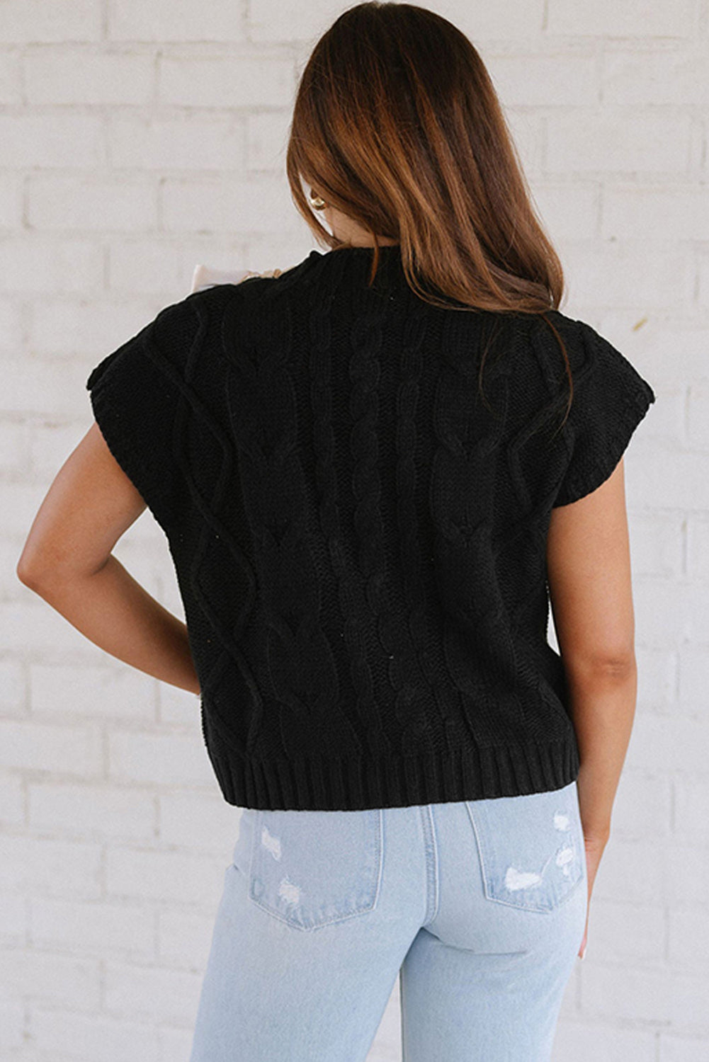 Cable Knit Satin Bowknot Sweater Bowvia