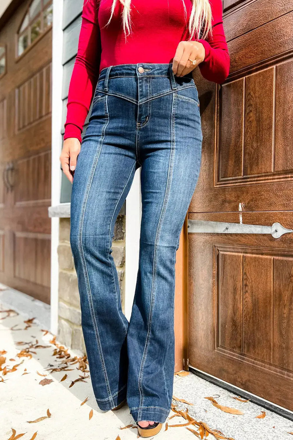 High Waist Flare Seam Jeans Tallie