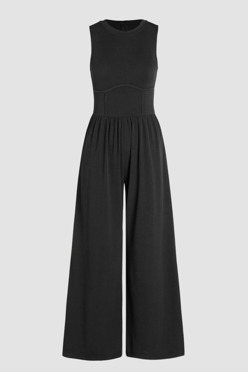 Cinched Waist Wide Leg Jumpsuit Noirva