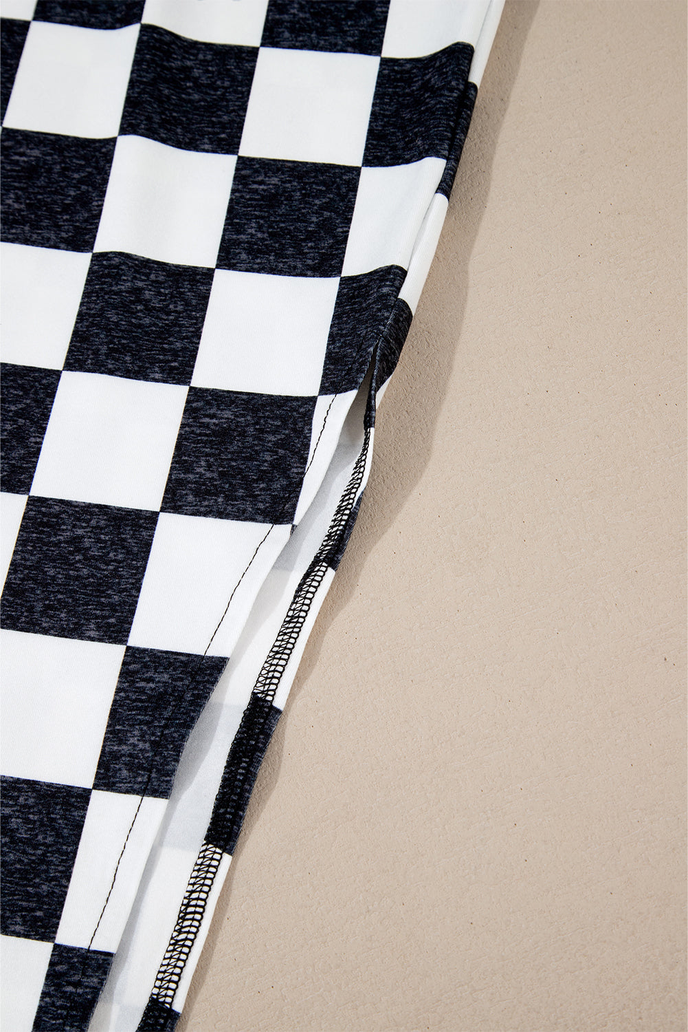 Checkered Side Slit Midi Skirt Chessa