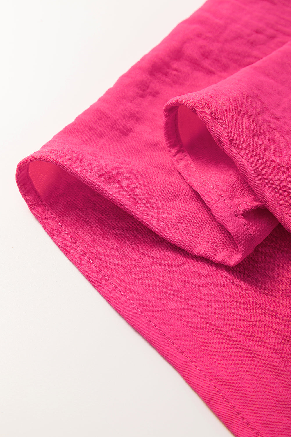 Classy Shirred Cuff Notch V Neck Blouse