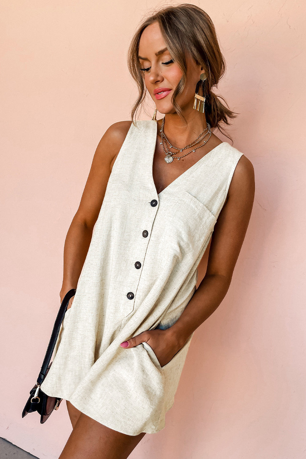 Beige Summer Romper