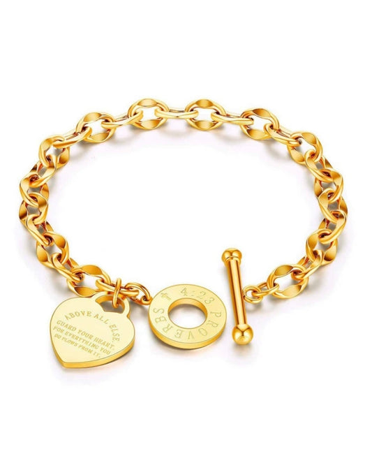 Proverbs 4:23 Guard Your Heart Bracelet Set of Two