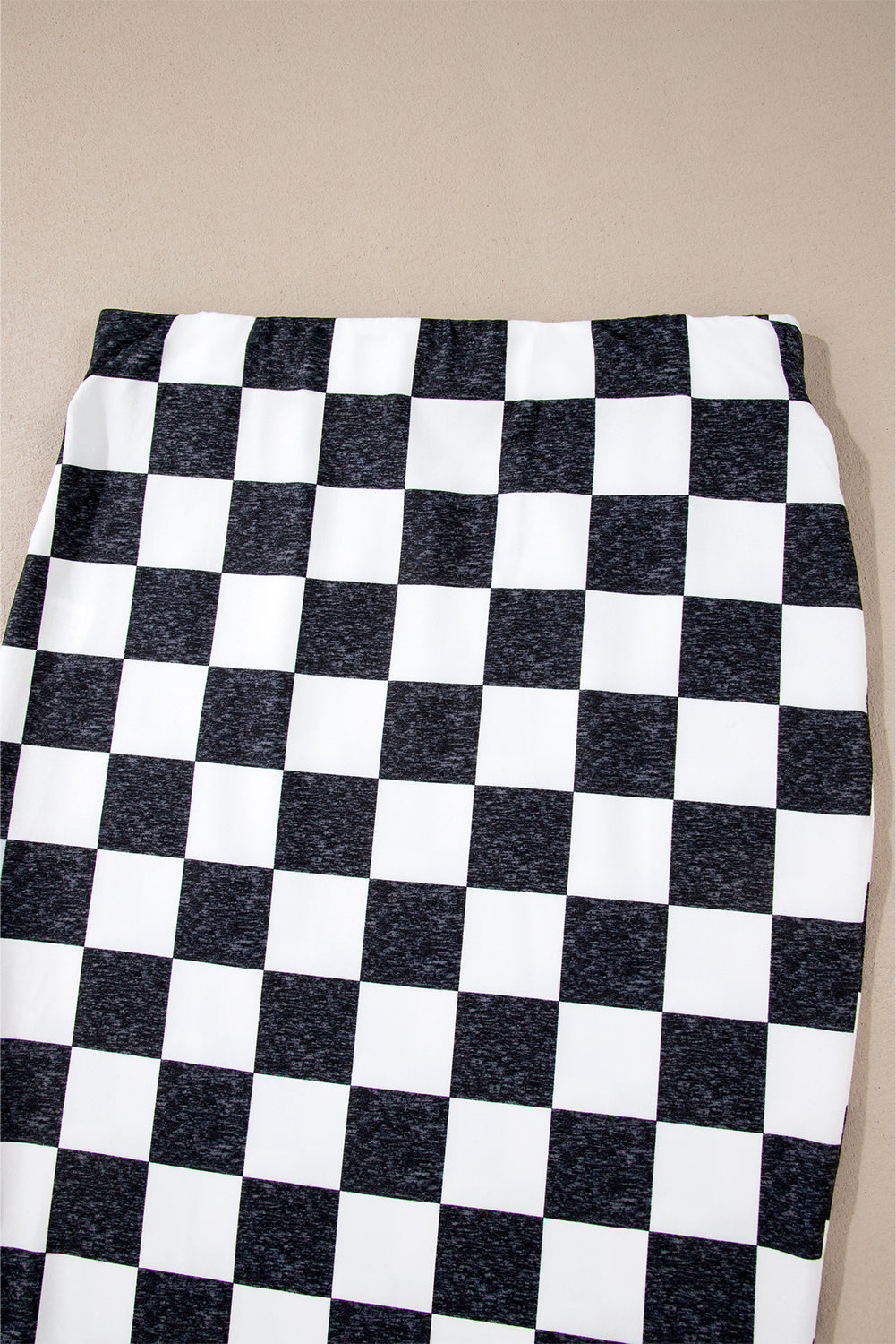 Checkered Side Slit Midi Skirt Chessa