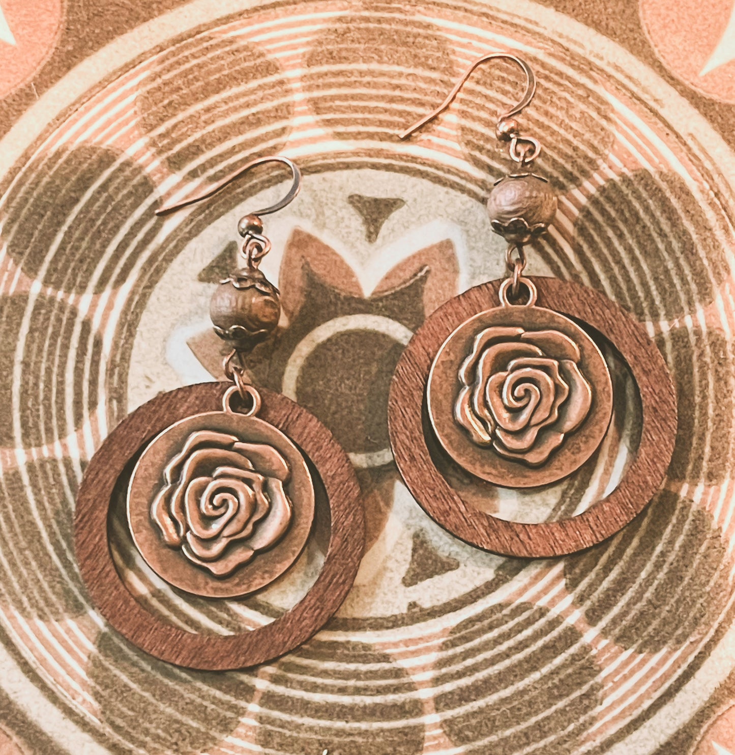Copper Rose Earrings