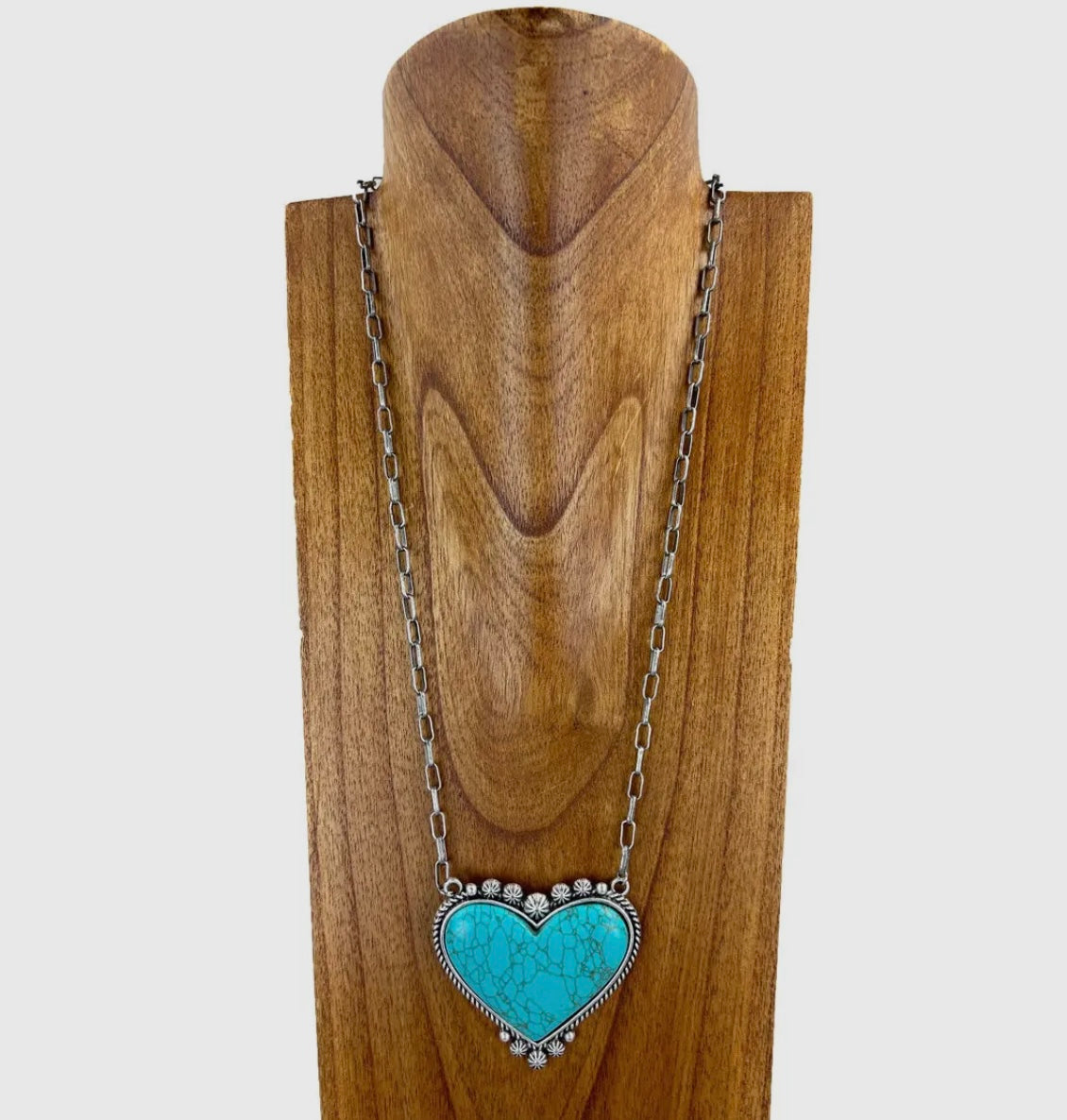 Turquoise Heart Necklace Adored