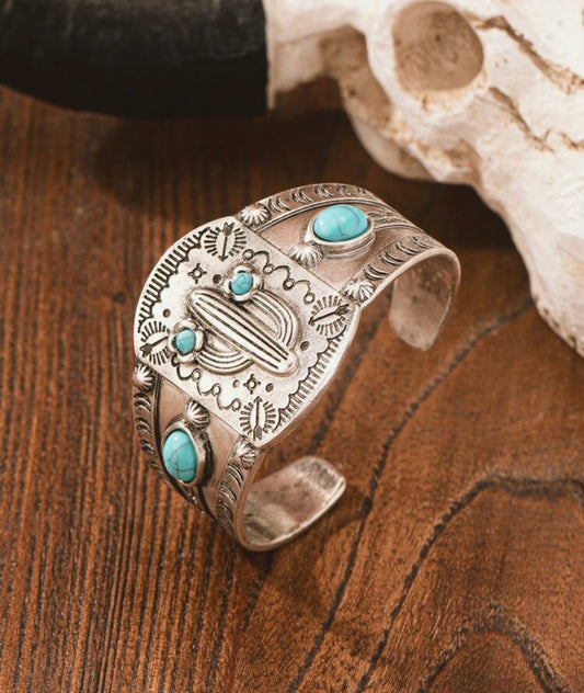 Cactus Cuff Turquoise Bracelet