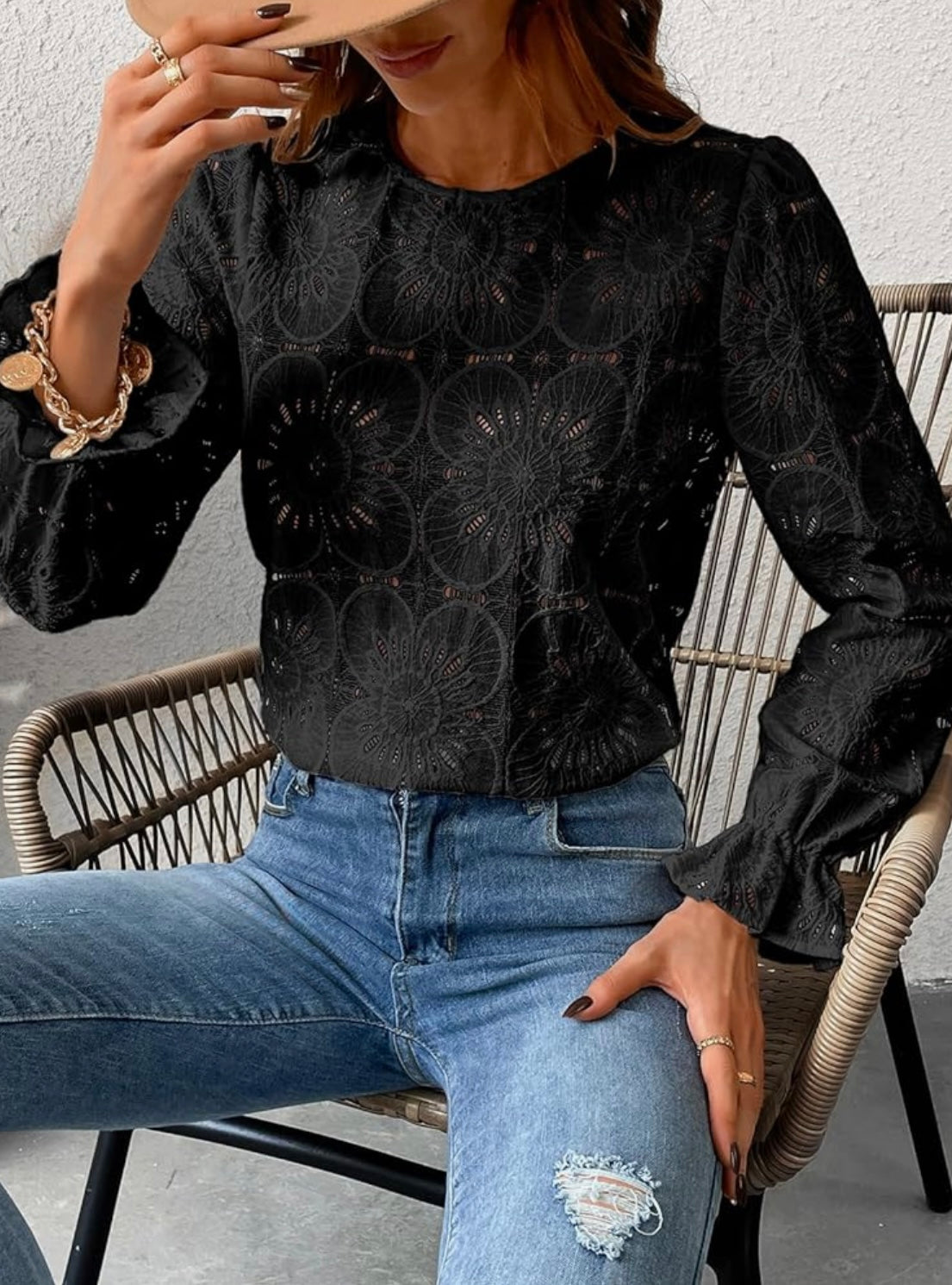 Blooming Blossom Black Summer Top
