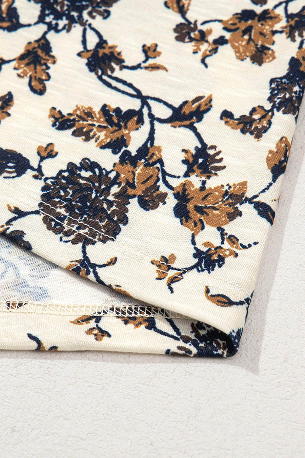 Floral Frilly Blouse with Lace Up