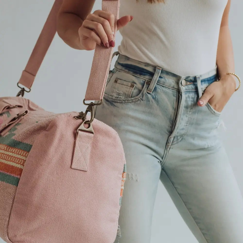 Pink, Orange & Slate Aztec Duffel