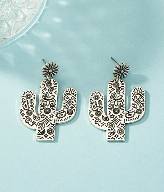 Floral Cactus Earrings