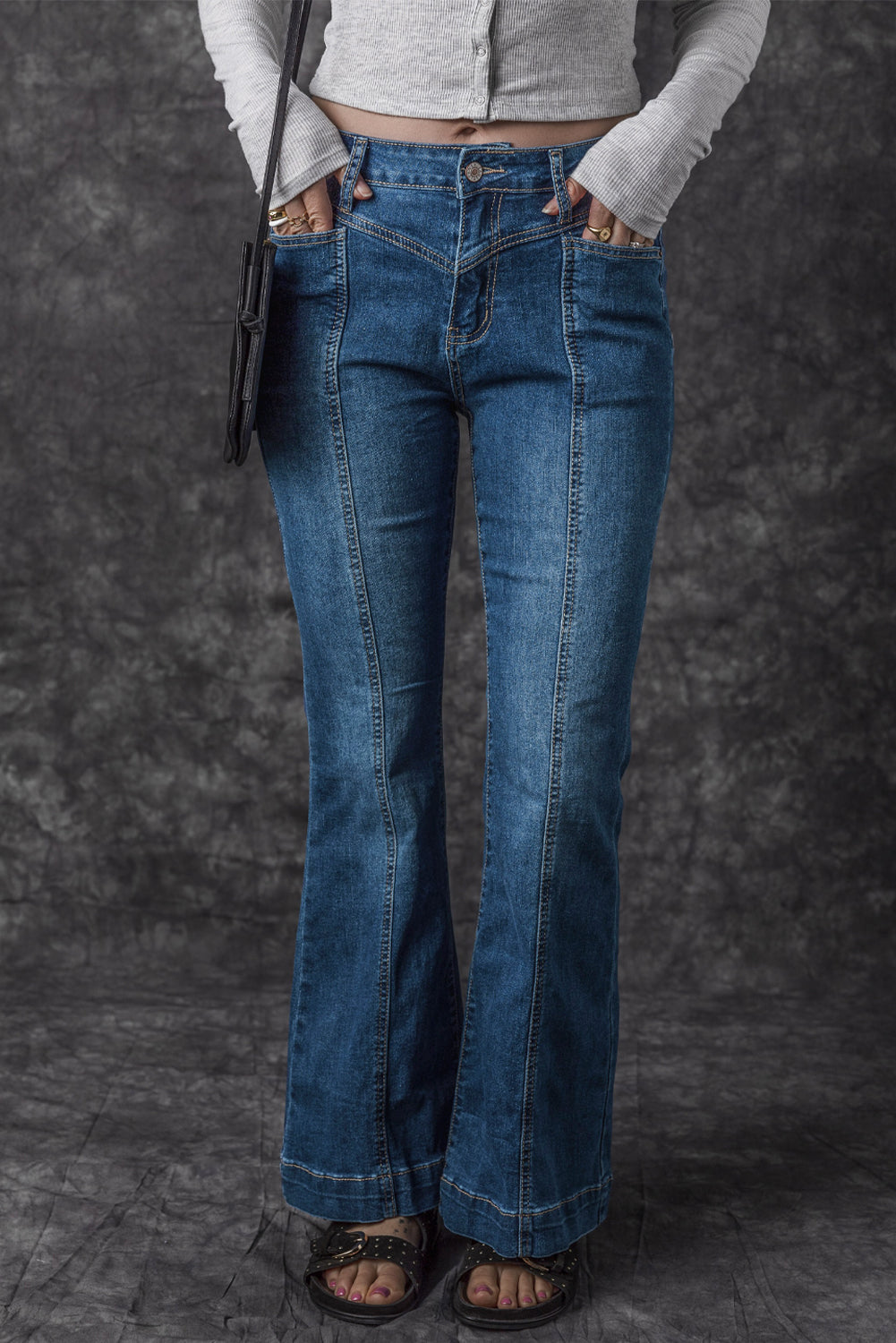 High Waist Flare Seam Jeans Tallie