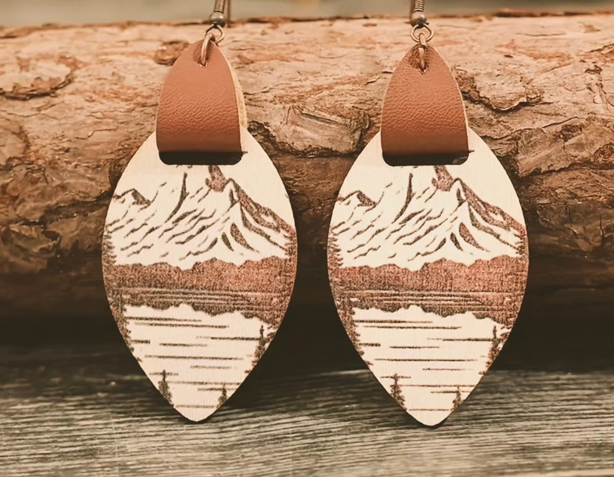 Leather Mountain Earrings