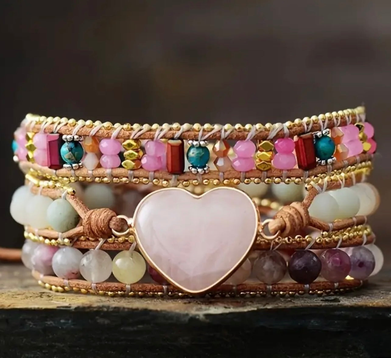 Cadence Boho Heart Stone Bracelet