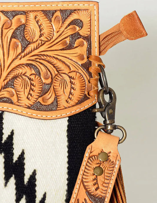 Aztec Black And White Luxury Western Purse