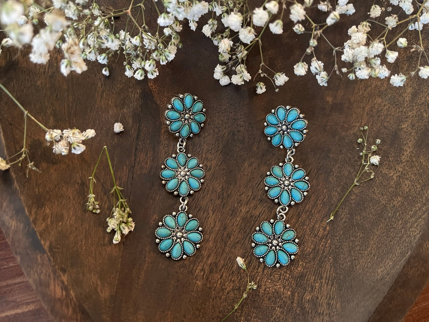 Turquoise Daisy Earrings