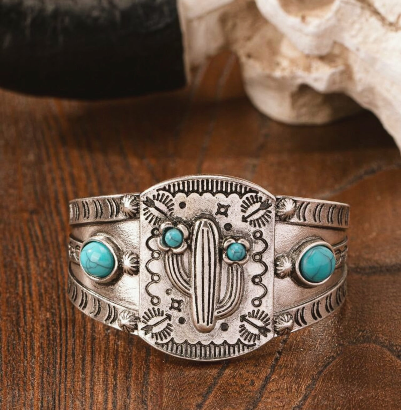 Cactus Cuff Turquoise Bracelet