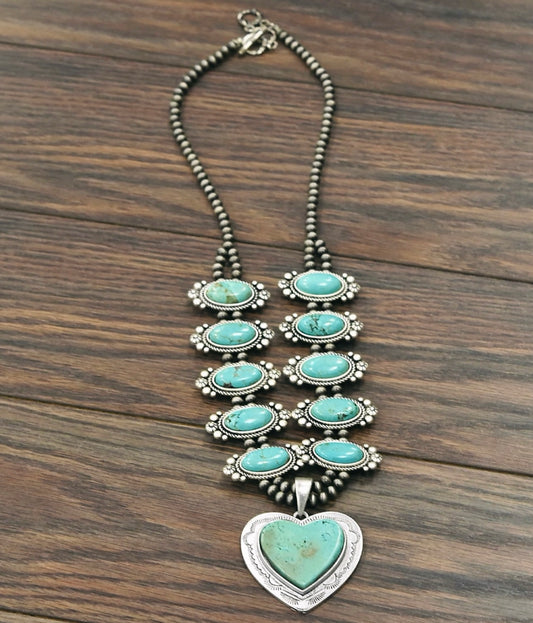 Haven Heart Squash Blossom Necklace