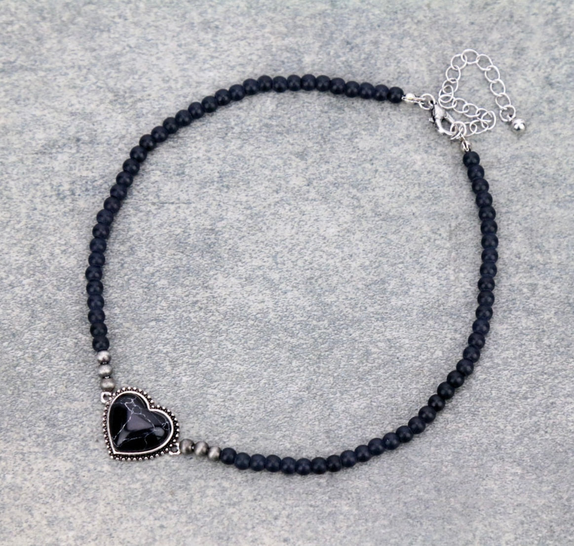Black Heart Necklace