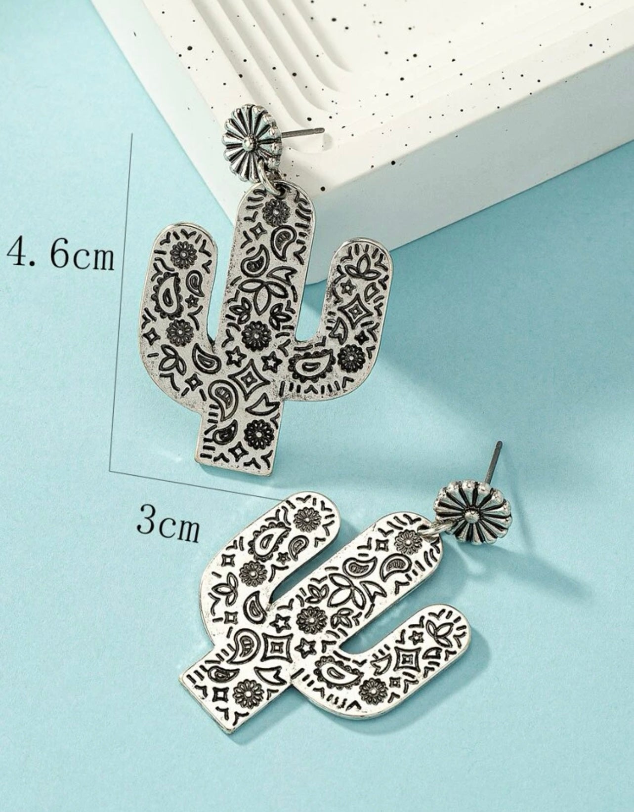 Floral Cactus Earrings