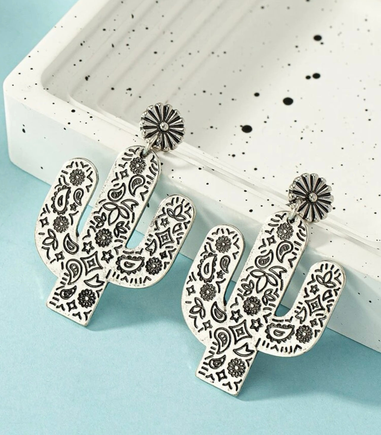 Floral Cactus Earrings