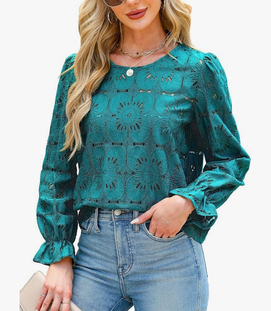 Blooming Blossom Turquoise Summer Top