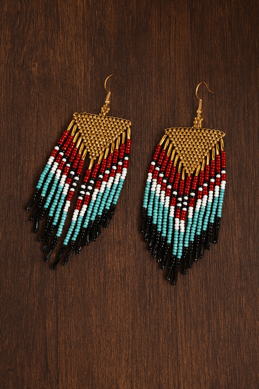 Wild Terra Fringe Beaded Earrings