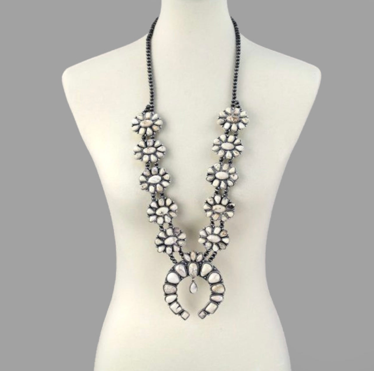 White Squash Blossom Necklace