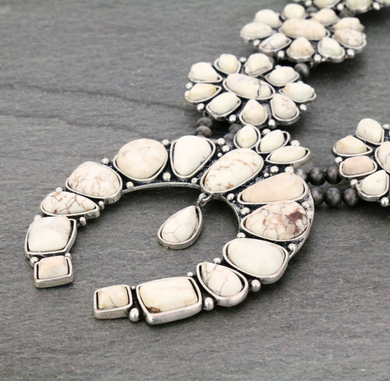 White Squash Blossom Necklace
