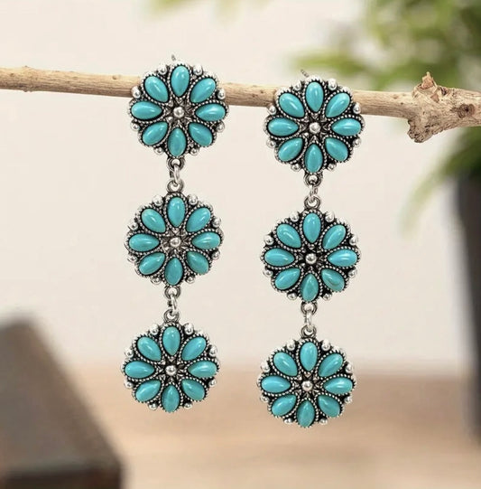 Turquoise Daisy Earrings
