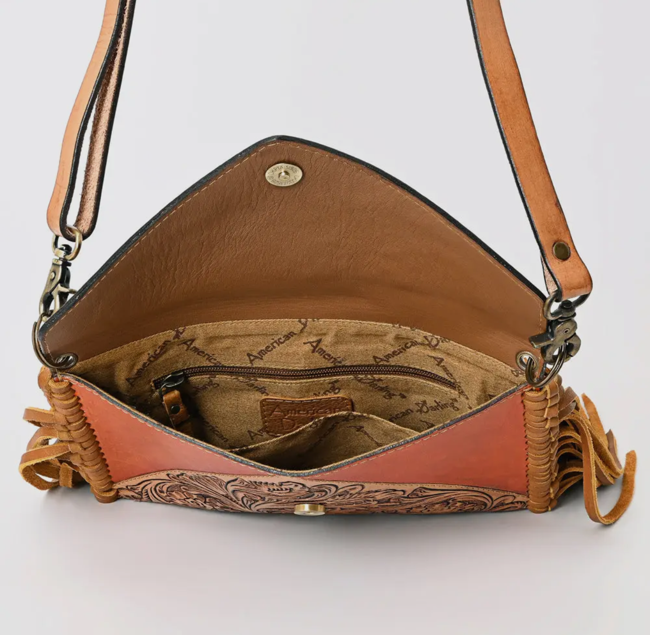 Burnt Orange Genuine Leather Luxury Western Purse