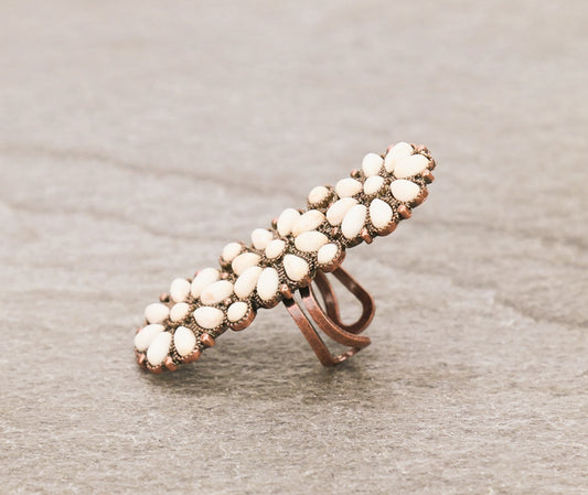 Daisy White Turquoise Ring