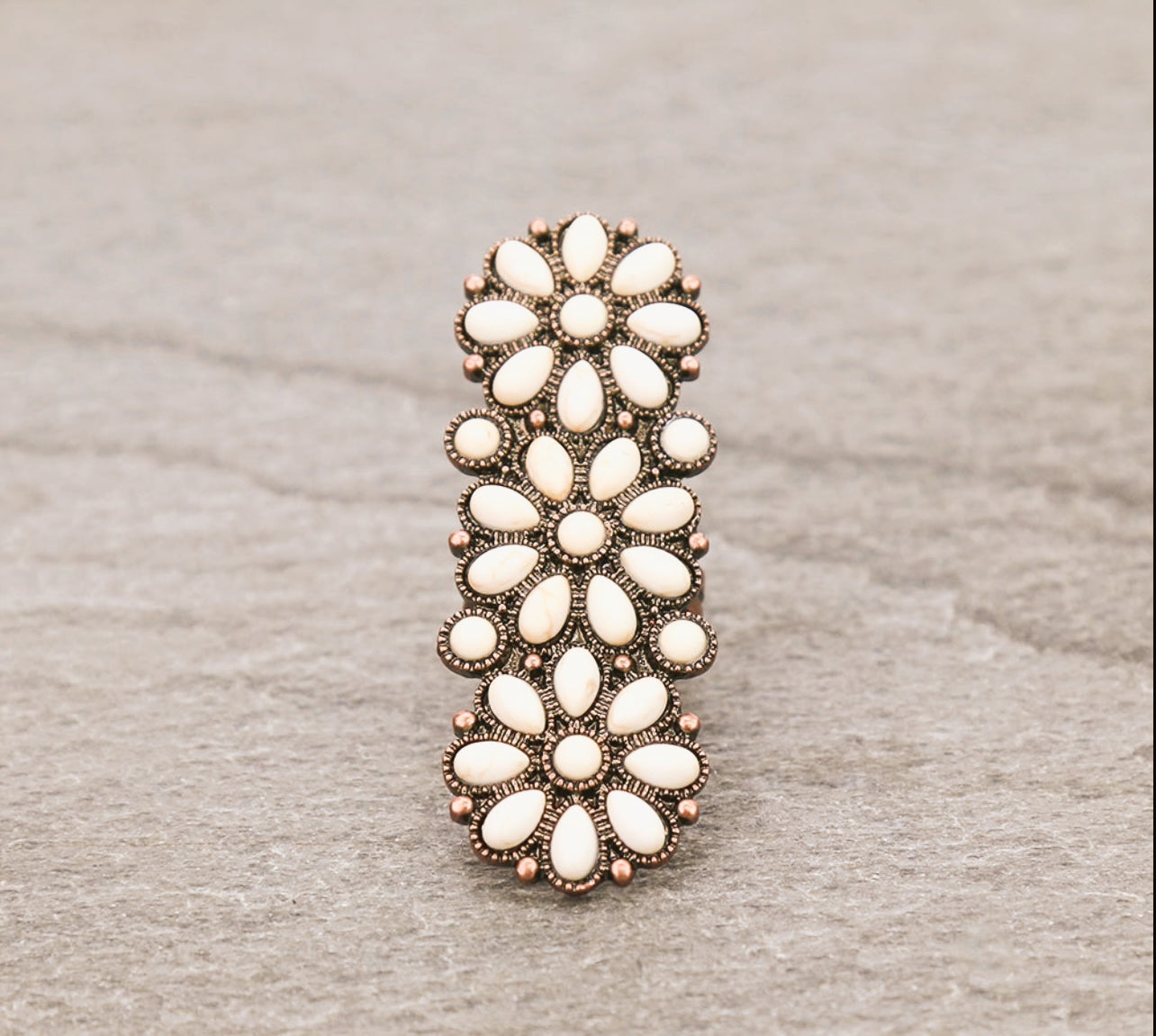 Daisy White Turquoise Ring