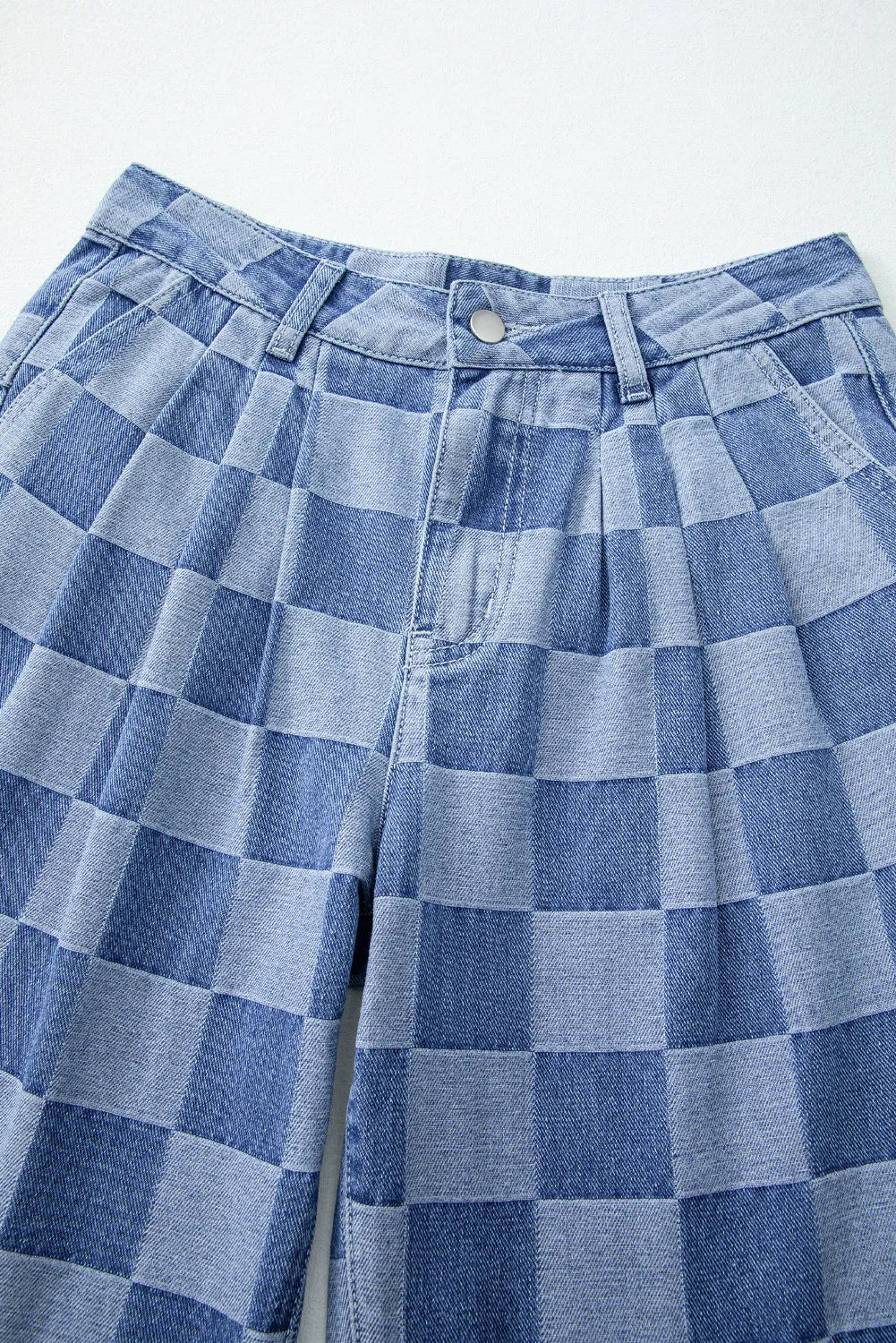 Viral Checkered Wide Leg Jeans