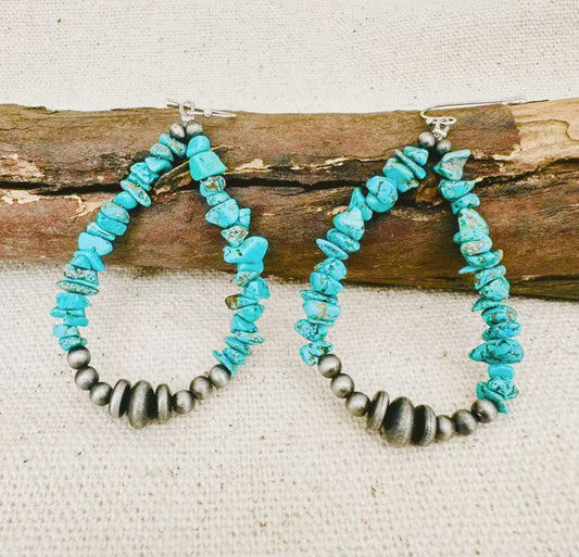 Turquoise Coral Pearl Earrings