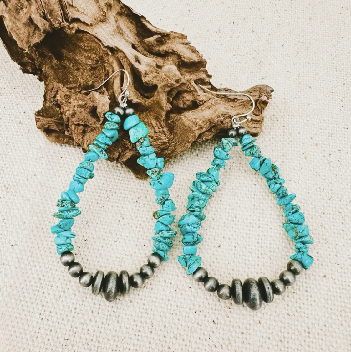 Turquoise Coral Pearl Earrings