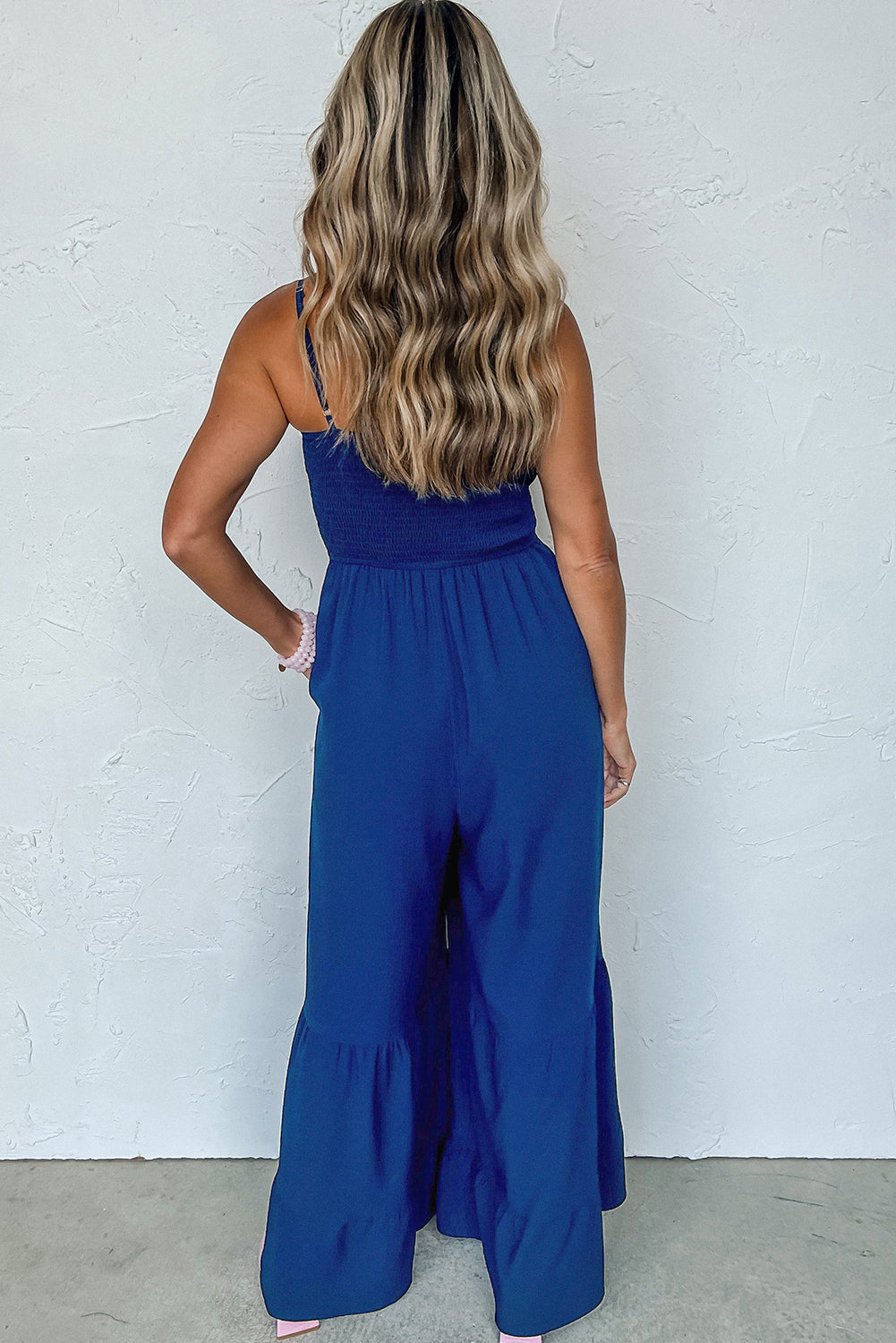 Navy Blue Wide Leg Jumpsuit
