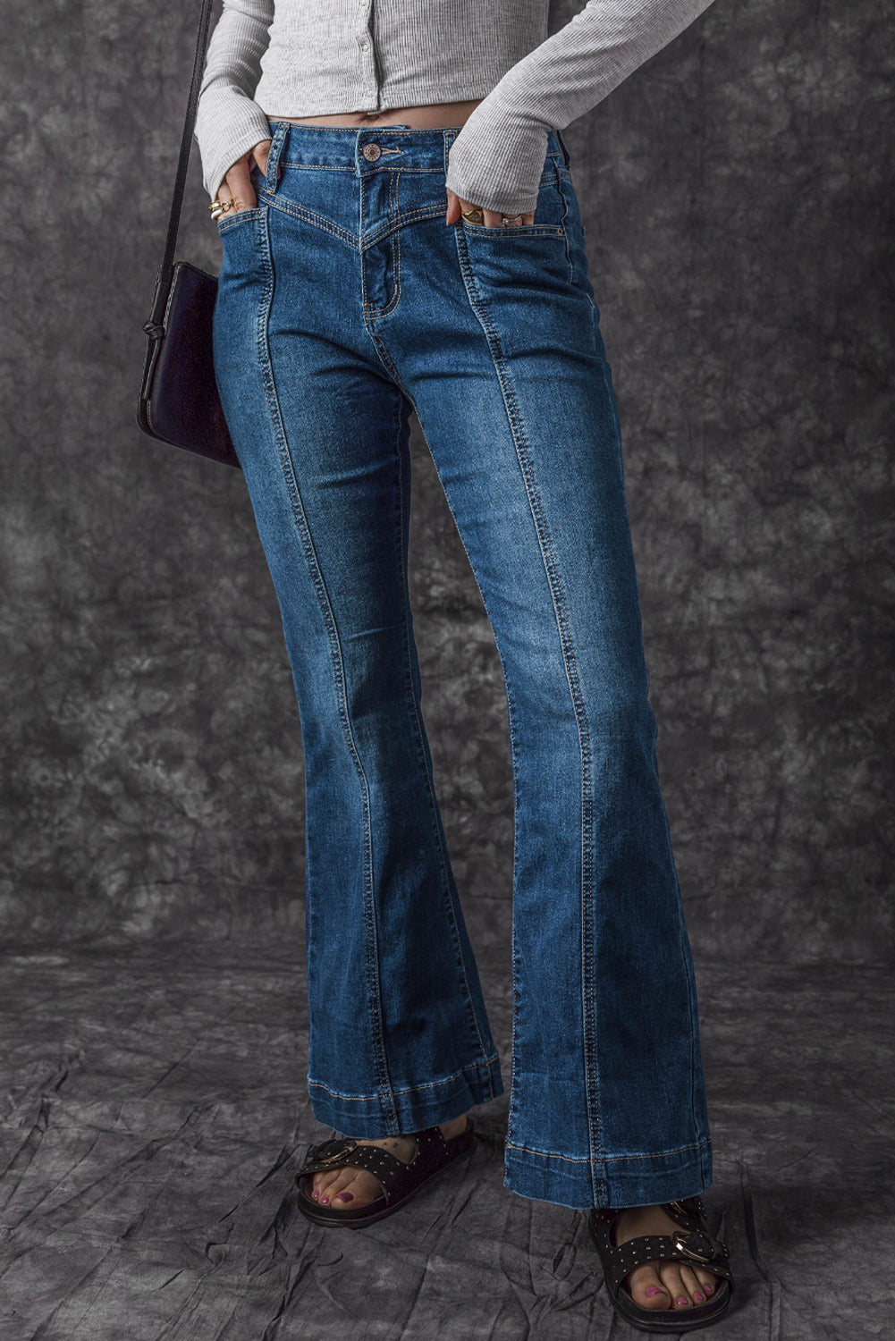 High Waist Flare Seam Jeans Tallie