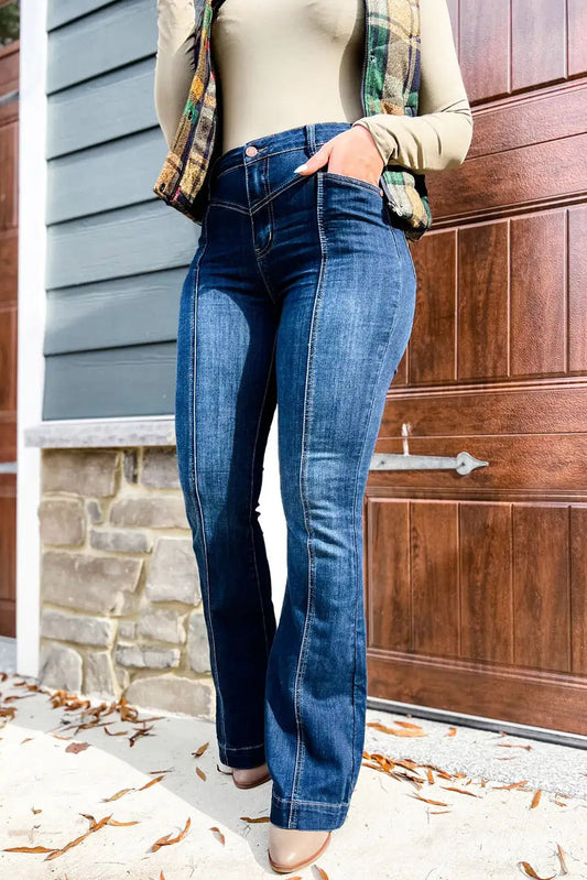 High Waist Flare Seam Jeans Tallie