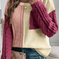 Vineyard Green Colorblock Patched Pocket Drop Shoulder Sweater