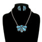 Blue Handstone Blooming Petal Necklace