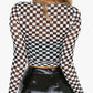 Checkered sheer top