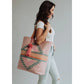 Pink, Orange & Slate Aztec Tote