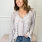 POL Floral Embroidery Woven Top with Lace Trim